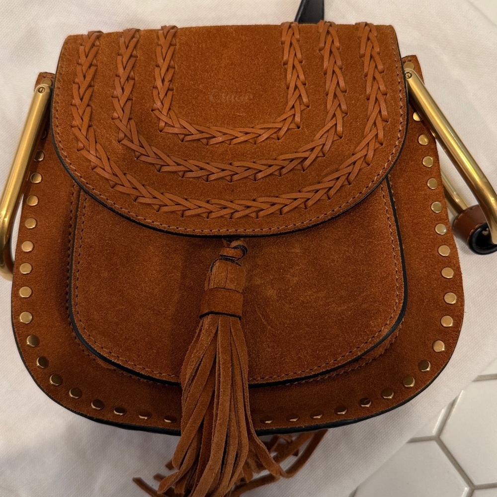 Chloe Tan Leather Crossbody Bag HUDSON MINI - Picture 11 of 12
